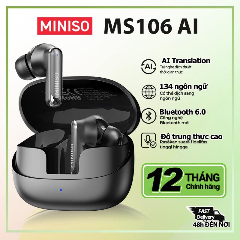Miniso MS106 Tai nghe dịch không dây AI nghe nhét tai Tai nghe chơi...