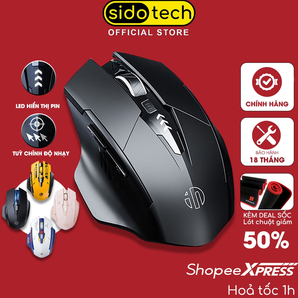 Chuột gaming không dây bluetooth sạc pin Sidotech Inphic PM6 cho game...