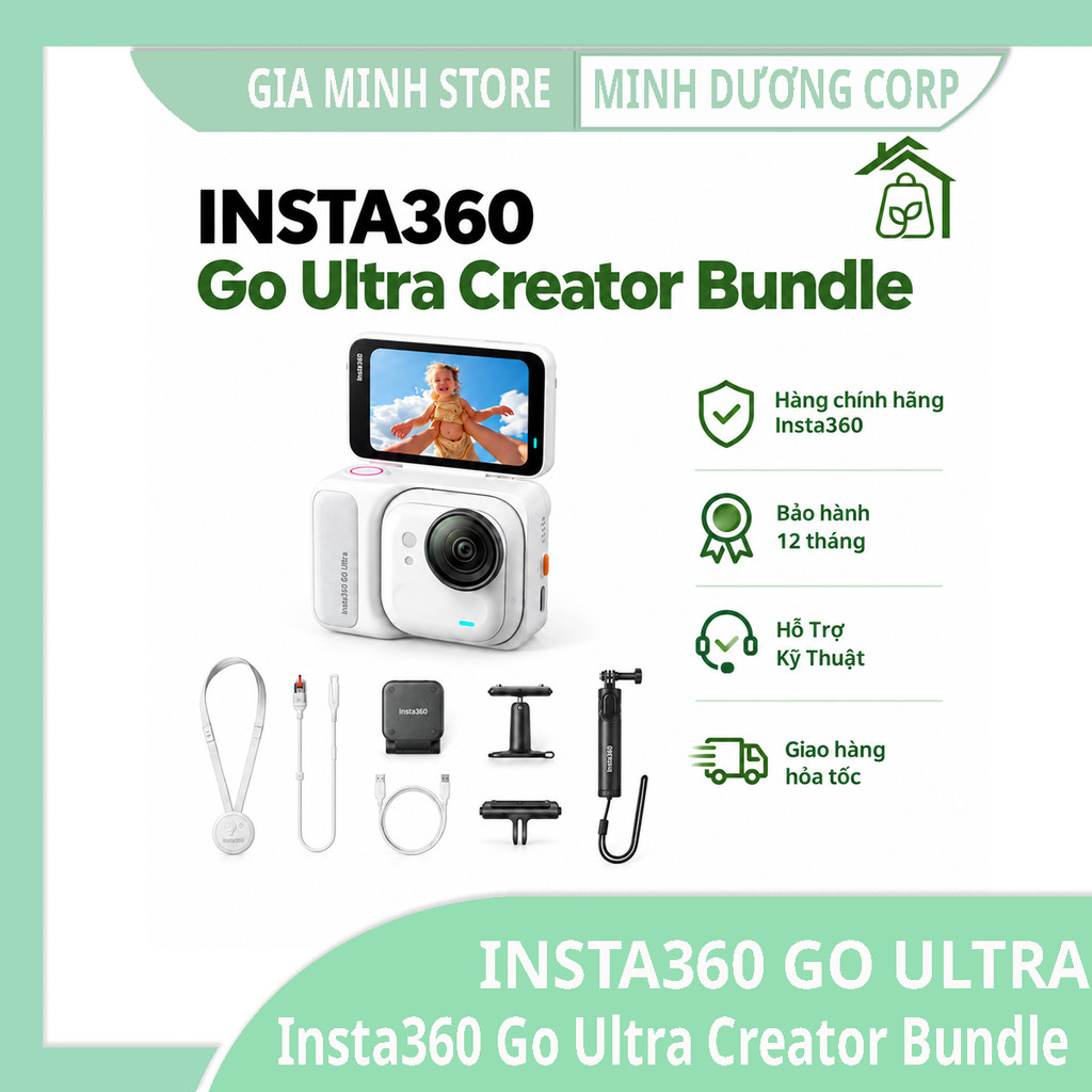 Insta360 GO Ultra Creator Bundle - Camera Hành Động AI POV Siêu Nhỏ...