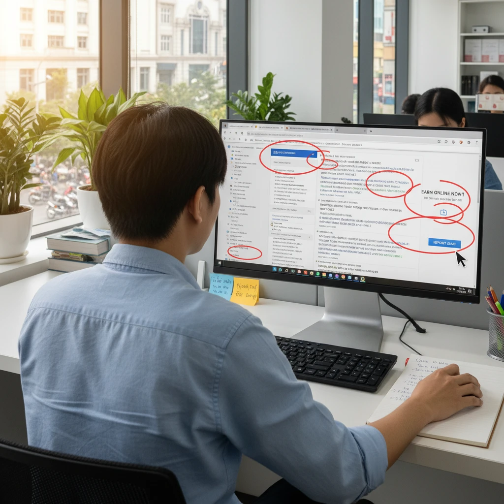 Đánh dấu các liên kết spam trên máy tính