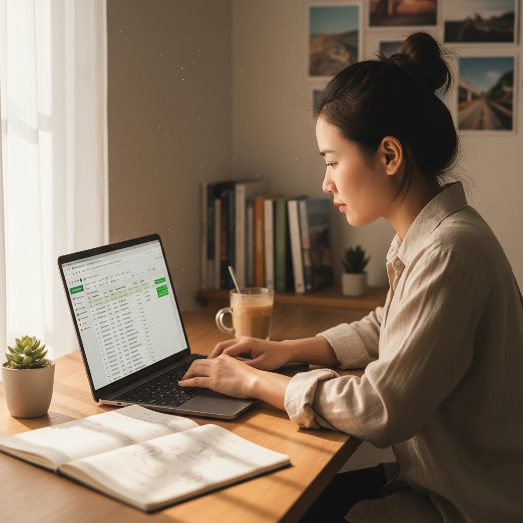 Digital marketer planning backlink strategy