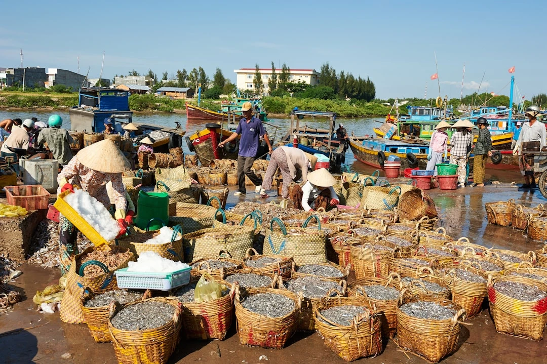 Hình ảnh chợ Việt Nam với các hoạt động kinh doanh